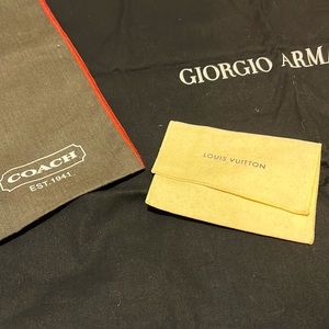 Lot of Louis Vuitton Coach Giorgio Armani Dust Bags